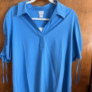 Casual collared top - marine blue - Zenergy brand